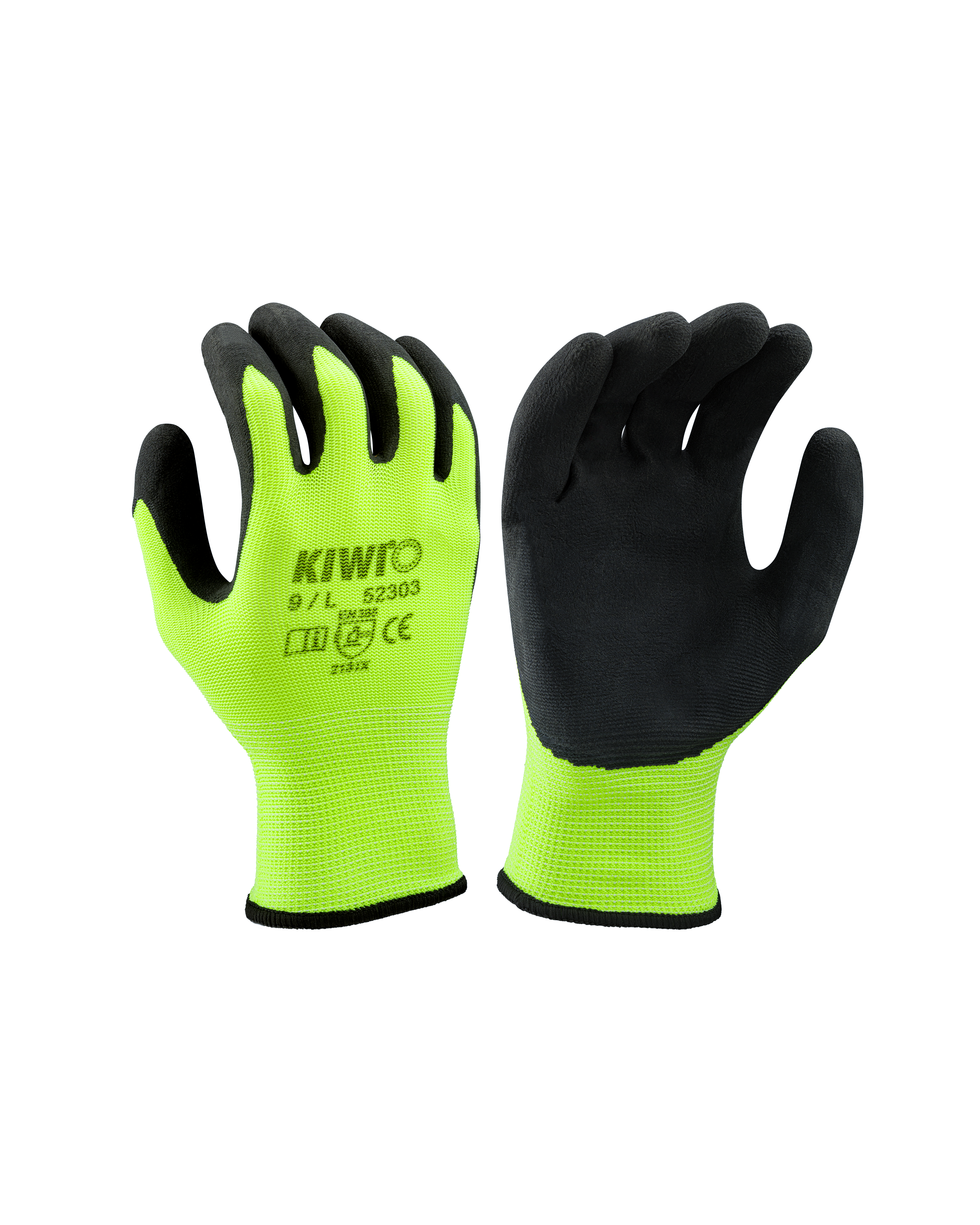 Foam Latex Palm Coated Neon Grip Gloves for Industrial 7 / S / 8 Pair Pack