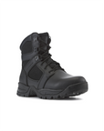 Kiwi Black soft toe 7 inch tactical boots, angled view