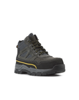 Kiwi Trail Grey steel toe work boots, angled view