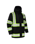 Kiwi Black reflective 3-in-1 safety jacket, side view