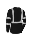 Kiwi Black reflective long sleeve safety shirt, back view