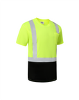 Kiwi Class 2 two tone neon hi vis short sleeve safety shirt, side view