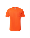 Kiwi Orange hi vis short sleeve safety shirt, front view