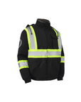 Kiwi Black reflective sherpa lined safety jacket, side view