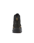 Kiwi Trail Black steel toe work boots, back view