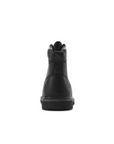 Kiwi Black steel toe waterproof cap-toe work boots, back view