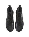Kiwi Black steel toe waterproof cap-toe work boots, top view