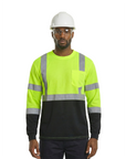 Kiwi Neon Class 3 hi vis long sleeve safety shirt, alternate view