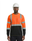 Kiwi Orange Class 3 hi vis long sleeve safety shirt, alternate view
