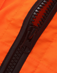 Heavy-duty molded front zipper on the Kiwi Sightline 704 surveyor vest