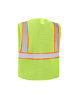 Kiwi Neon Class 2 hi vis safety vest with contrast trim, back view