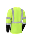 Kiwi Neon Class 3 hi vis long sleeve safety shirt, back view