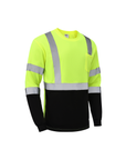 Kiwi Neon Class 3 hi vis long sleeve safety shirt, side view