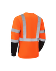 Kiwi Orange Class 3 hi vis long sleeve safety shirt, back view