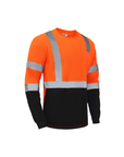 Kiwi Orange Class 3 hi vis long sleeve safety shirt, side view