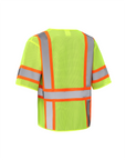 Kiwi Neon Class 3 hi vis short sleeve safety vest with contrast trim, back view