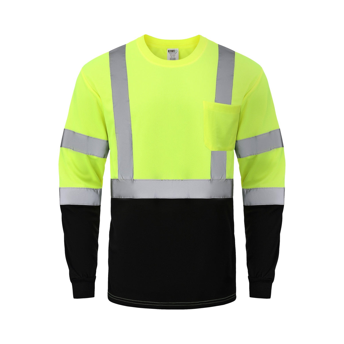 Kiwi High Visibility ANSI/ISEA 107-2020, Type R, Class 3 Two Tone Neon Long Sleeve Safety Shirt [73100]