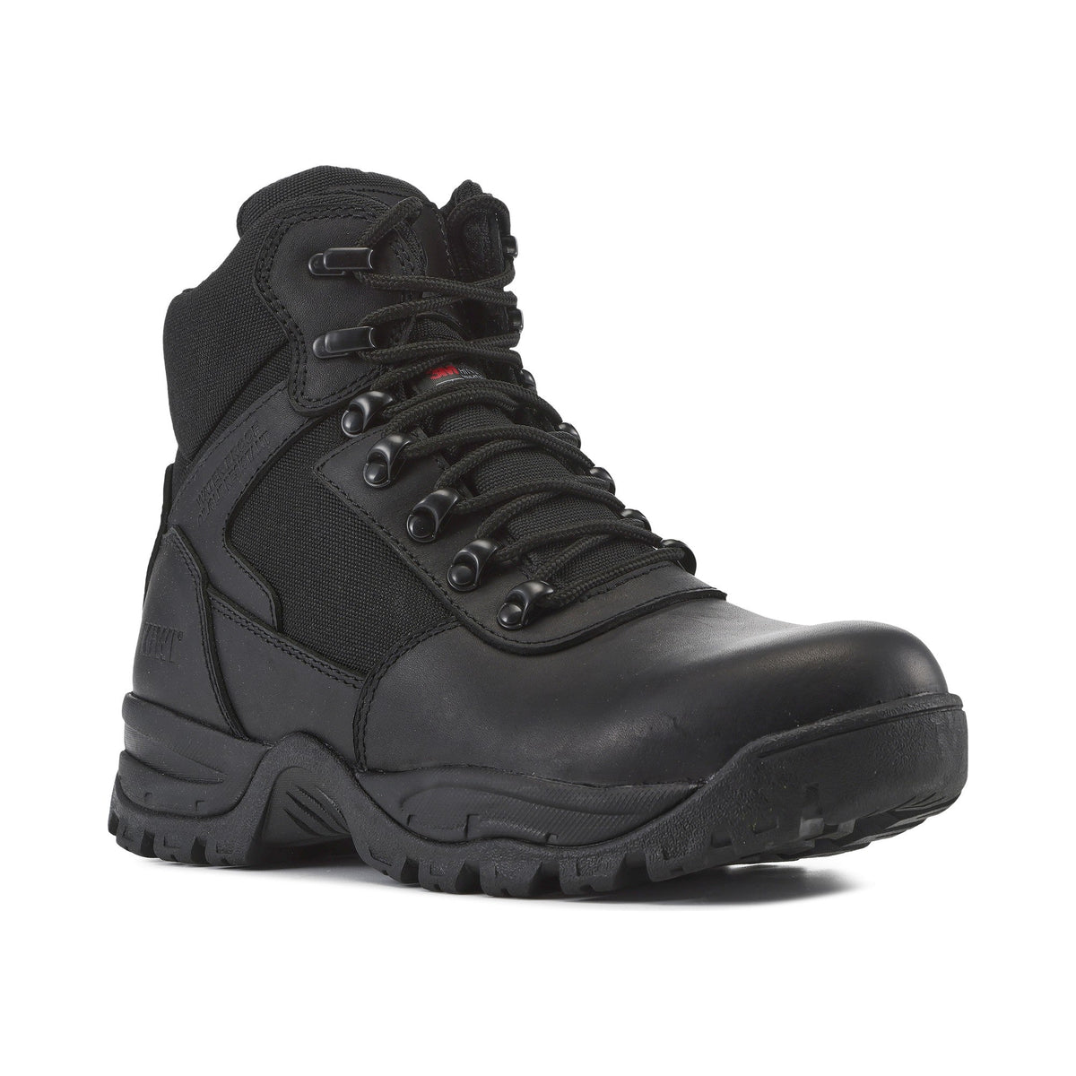 Kiwi Rugged Black Full Grain Leather Mid-Cut 6" Composite Toe Zipped Waterproof Tactical Boots [68100]