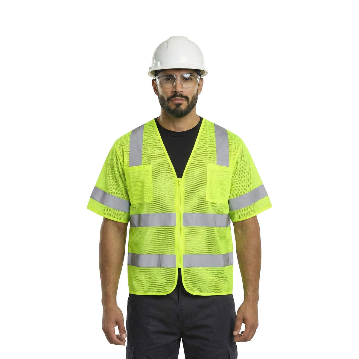 Kiwi High Visibility ANSI/ISEA 107-2020, Type R, Class 3 Dual Band Neon Short Sleeve Safety Vest [72200]