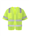 Kiwi Neon Class 3 hi vis dual band short sleeve safety vest, front view