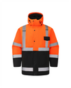 Kiwi Orange Class 3 hi vis quilt lined safety jacket, front view