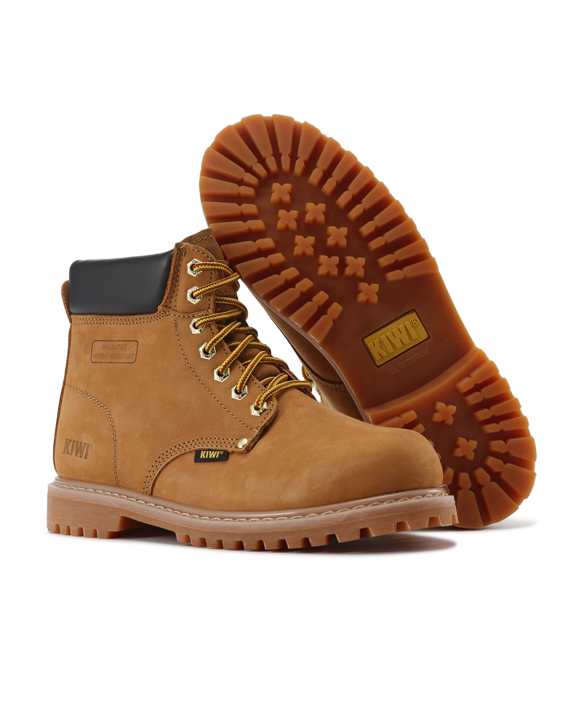 Kiwi Wheat nubuck soft toe work boots, pair view