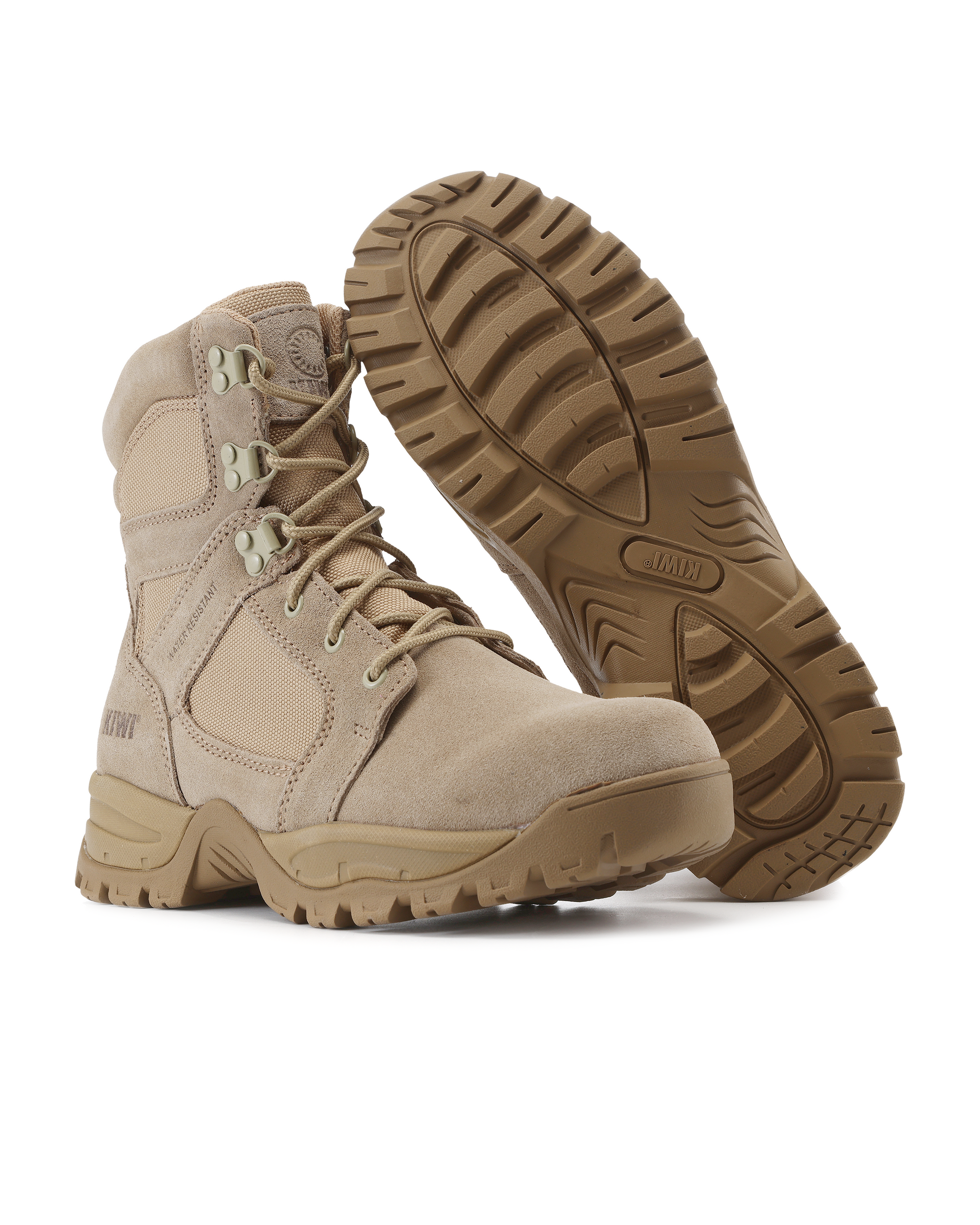 Kiwi Rugged Sand Suede 7" Steel Toe Zipped Water Resistant Tactical Boots [R60400]