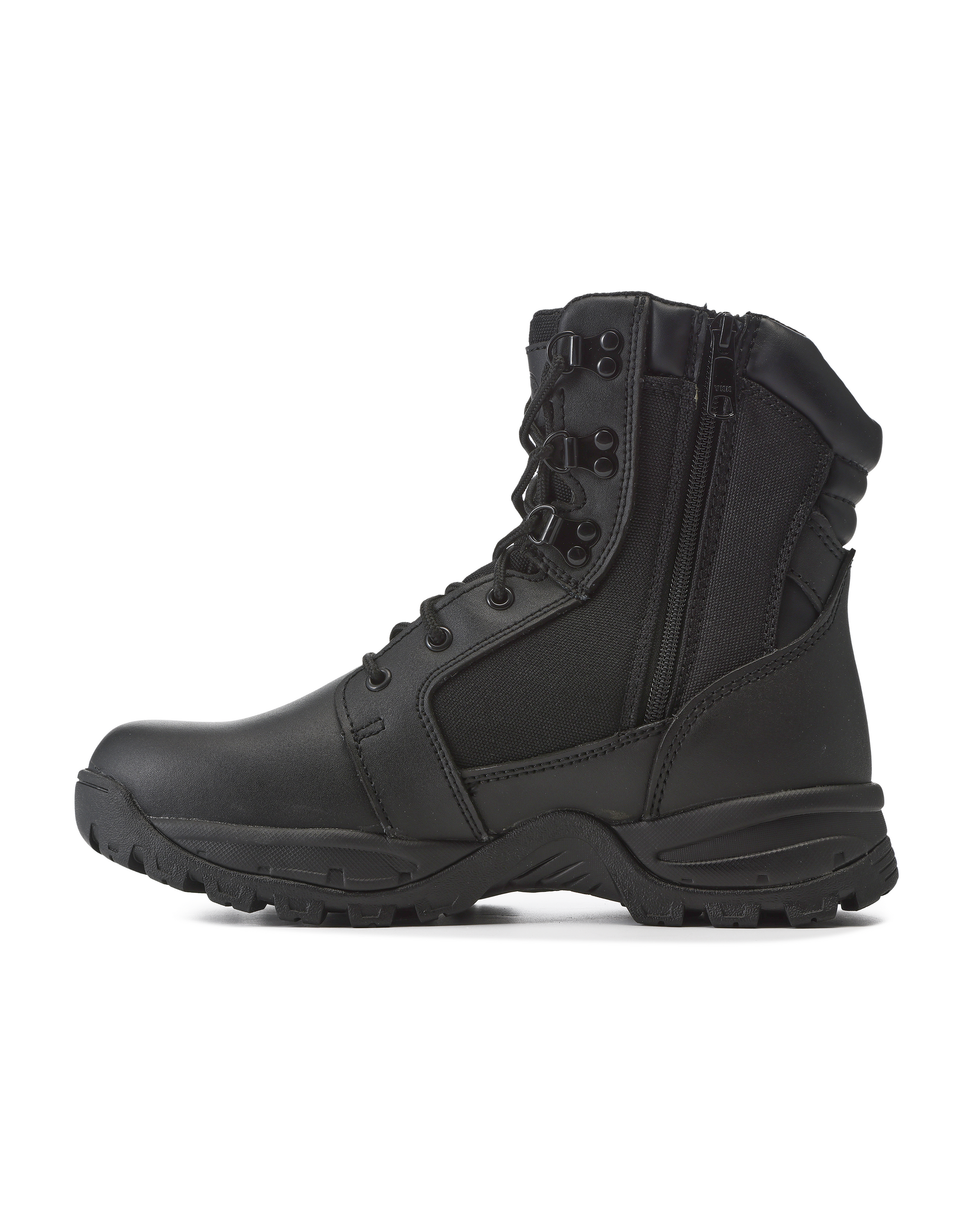Kiwi Rugged Black Action Leather 7" Steel Toe Zipped Water Resistant Tactical Boots [60500]