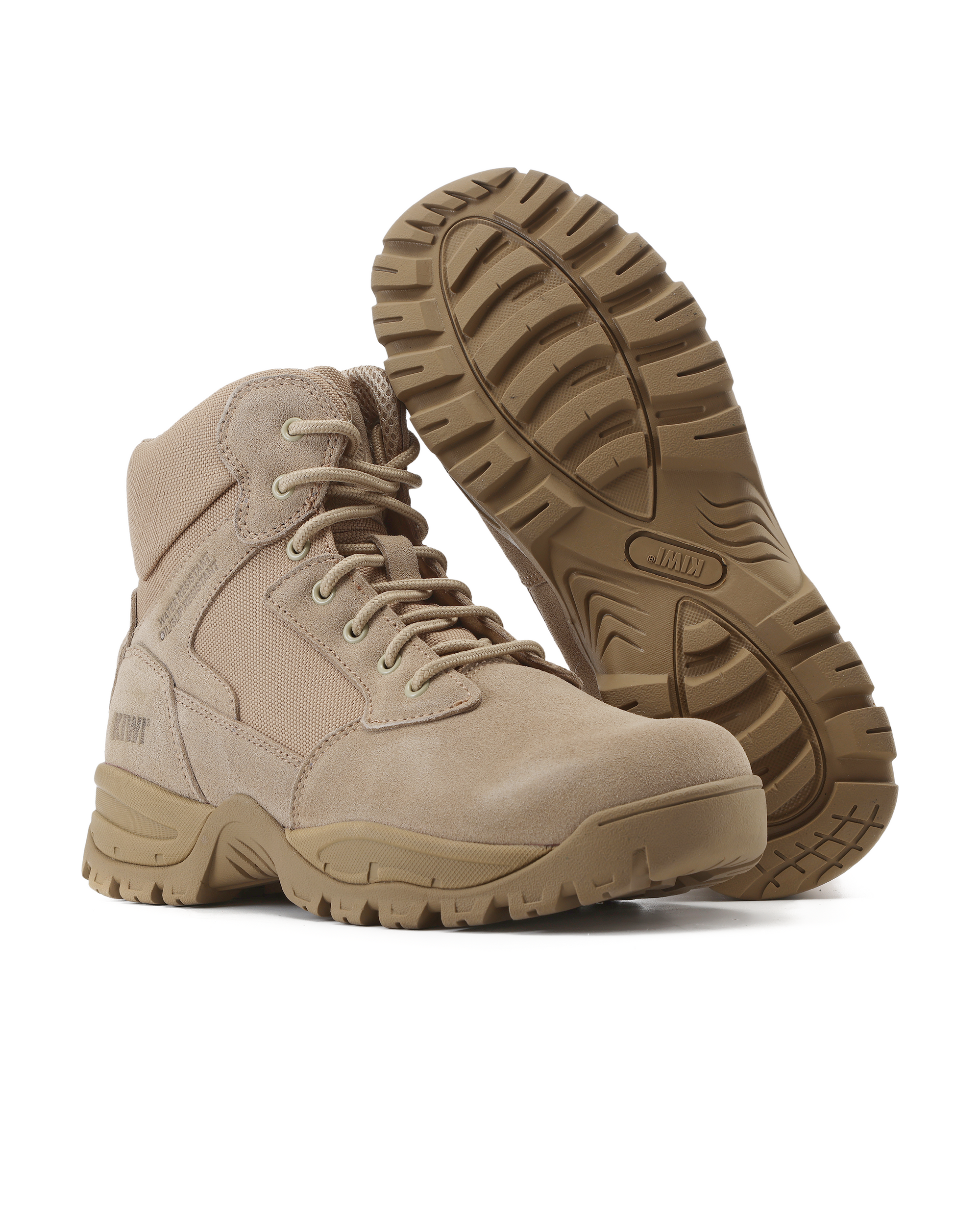 Kiwi Rugged Sand Suede Mid-Cut 6" Zipped Water Resistant Tactical Boots [R63000]