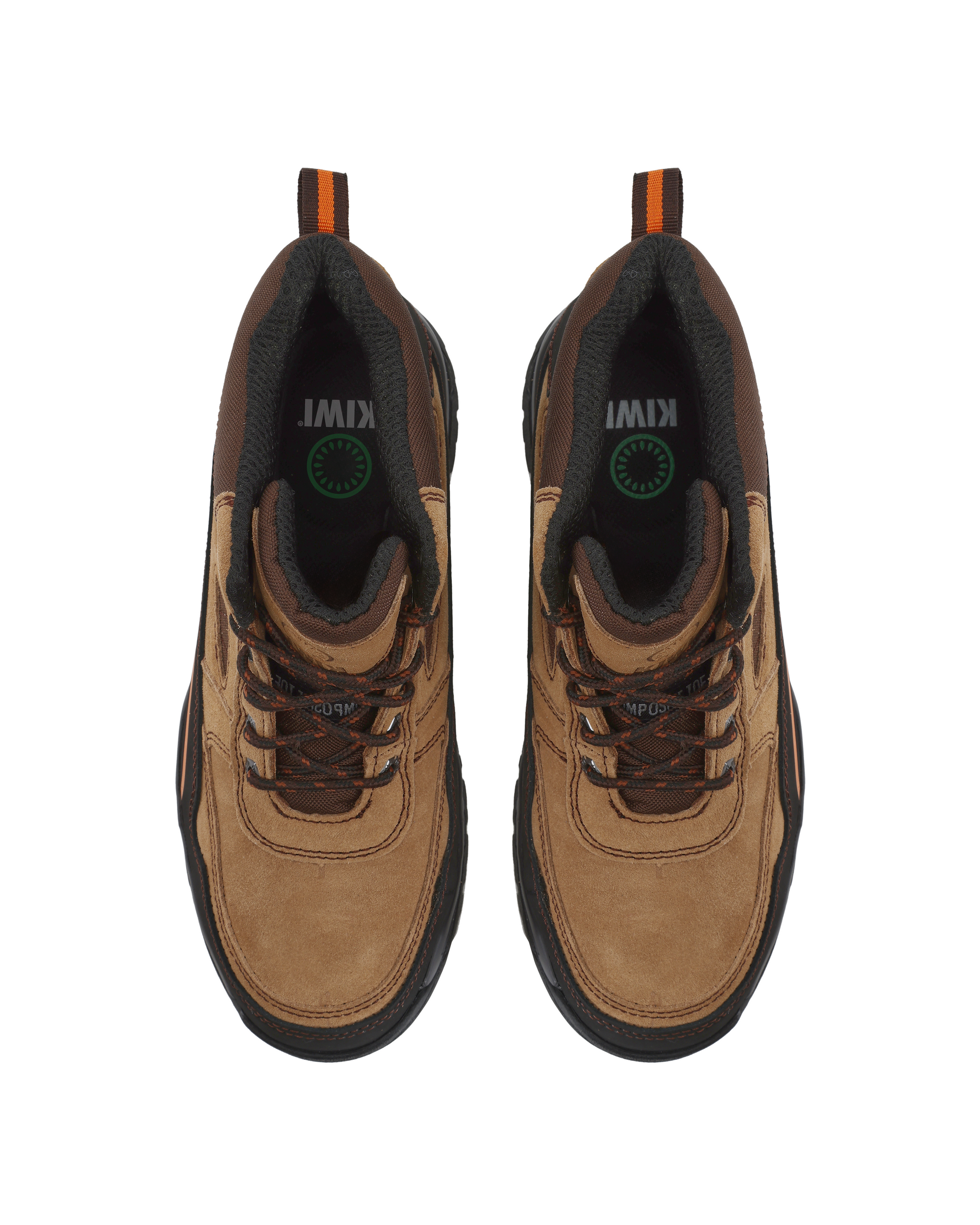 Kiwi Trail Wheat composite toe work boots, top view