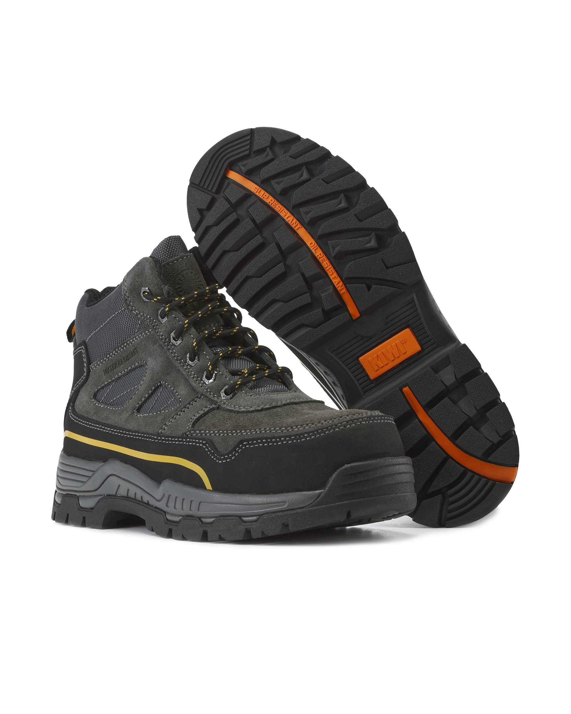 Kiwi Trail Grey composite toe work boots, pair view