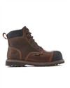 Kiwi Brown crazy horse steel toe waterproof cap-toe work boots, outside view