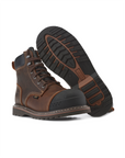 Kiwi Brown crazy horse composite toe waterproof cap-toe work boots, pair view