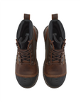 Kiwi Brown crazy horse composite toe waterproof cap-toe work boots, top view