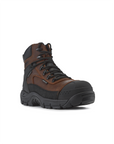 Kiwi Brown crazy horse composite toe waterproof tactical boots, angled view