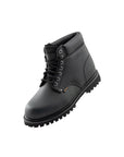 Safara Premium Black Leather Steel Toe Water Resistant Work Boots [R662S]