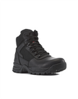 Kiwi Rugged Black Full Grain Leather Mid-Cut 6" Zipped Waterproof Tactical Boots [R63100]
