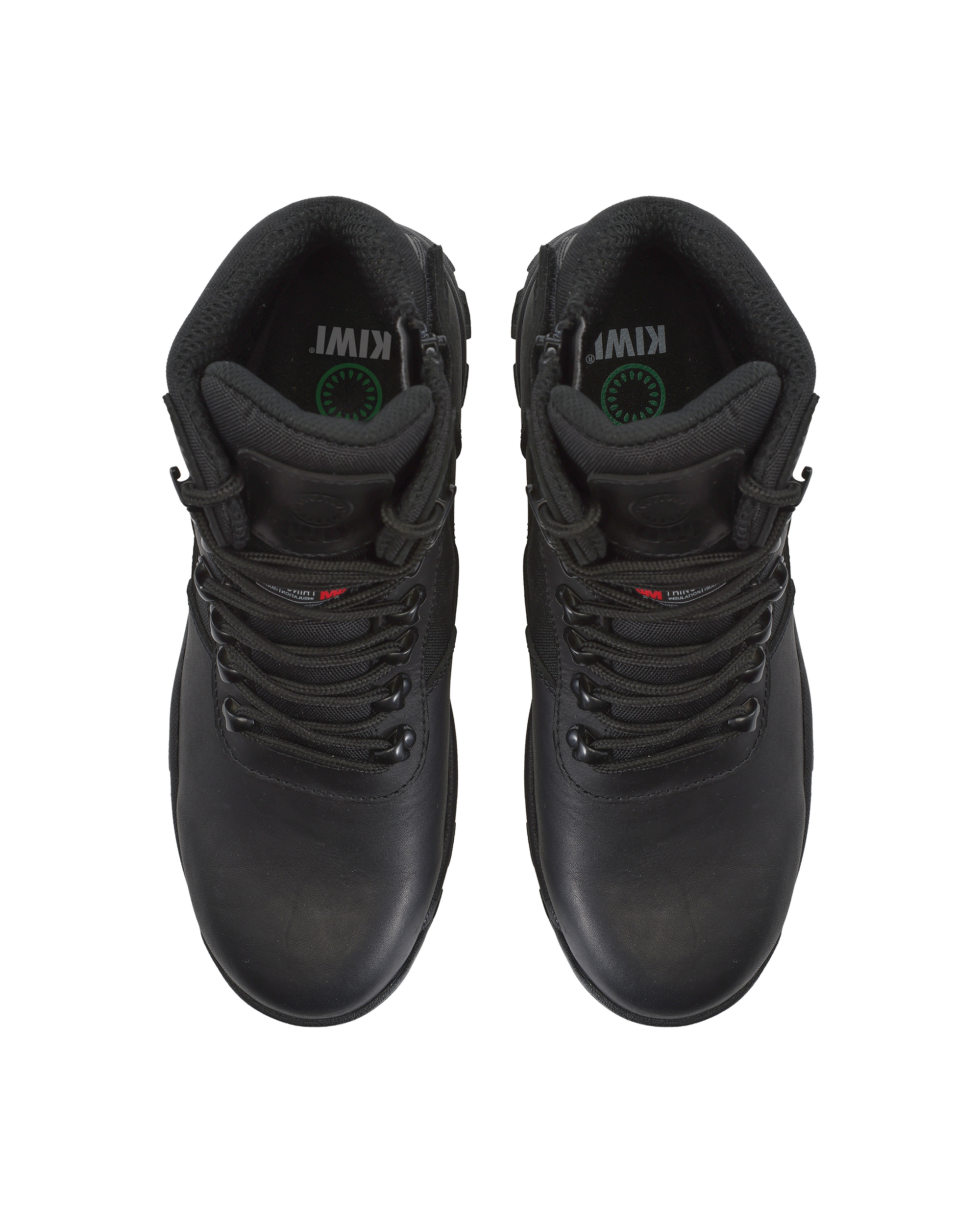 Kiwi Rugged Black Full Grain Leather Mid-Cut 6" Zipped Waterproof Tactical Boots [R63100]
