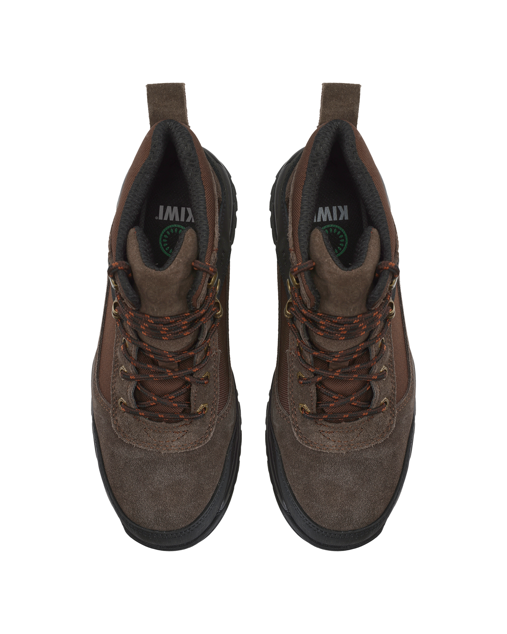 Kiwi Trek Brown composite toe work boots, top view