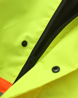 Kiwi High Visibility 3-in-1 Hooded & Fleece Lined ANSI/ISEA 107-2020, Type R, Class 3 Two Tone, Contrast Trimmed Water Resistant Neon Safety Jacket [R71500]