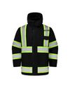 Kiwi Black reflective 3-in-1 safety jacket, front view