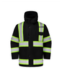 Kiwi Black reflective 3-in-1 safety jacket, front view