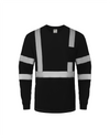Kiwi Black reflective long sleeve safety shirt, front view