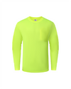 Kiwi Neon hi vis long sleeve safety shirt, front view