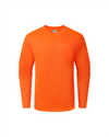 Kiwi Orange hi vis long sleeve safety shirt, front view