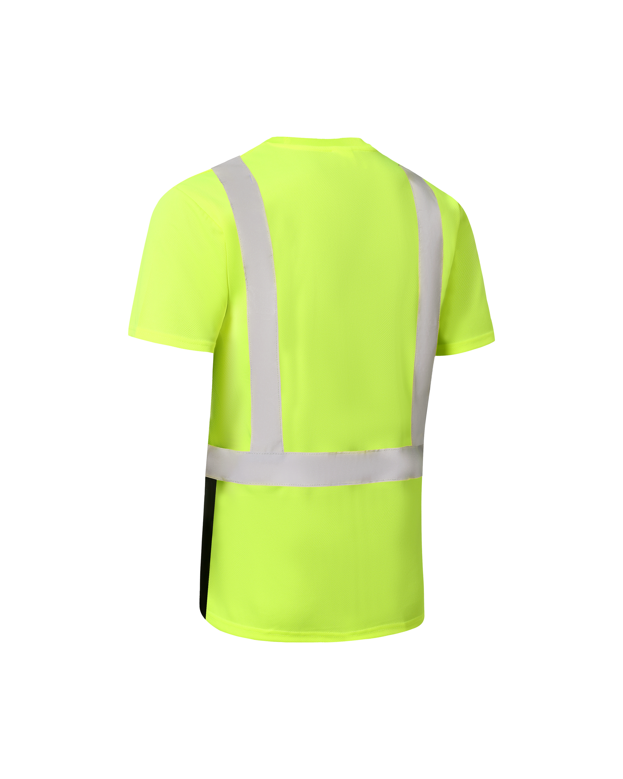 Kiwi Class 2 two tone neon hi vis short sleeve safety shirt, back view