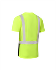 Kiwi Class 2 two tone neon hi vis short sleeve safety shirt, back view