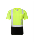 Kiwi Class 2 two tone neon hi vis short sleeve safety shirt, front view