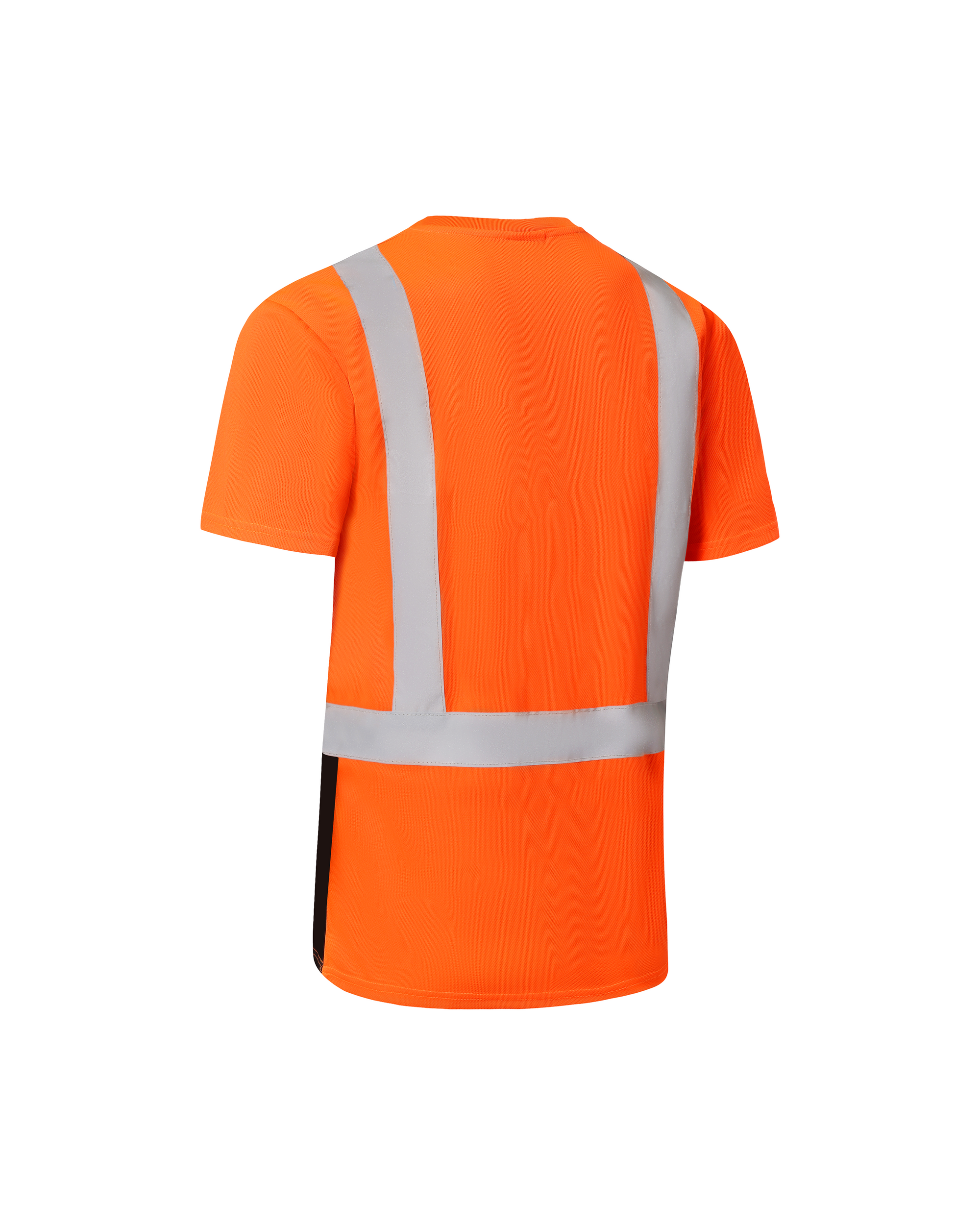 Kiwi Class 2 two tone orange hi vis short sleeve safety shirt, back view