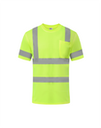 Kiwi Neon Class 3 hi vis dual band short sleeve safety shirt, front view